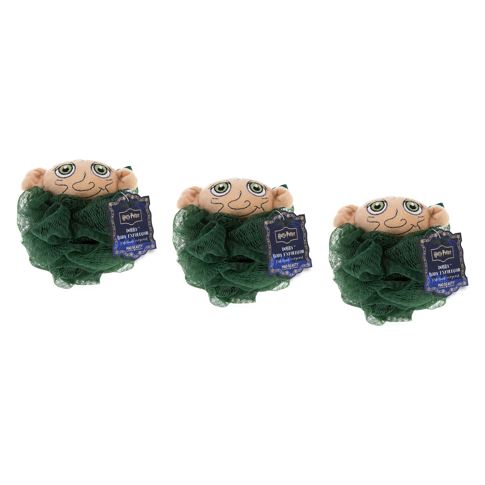 Warner Bros Harry Potter Dobby Body Exfoliator Mad Beauty Bath Pouf Pack of 3