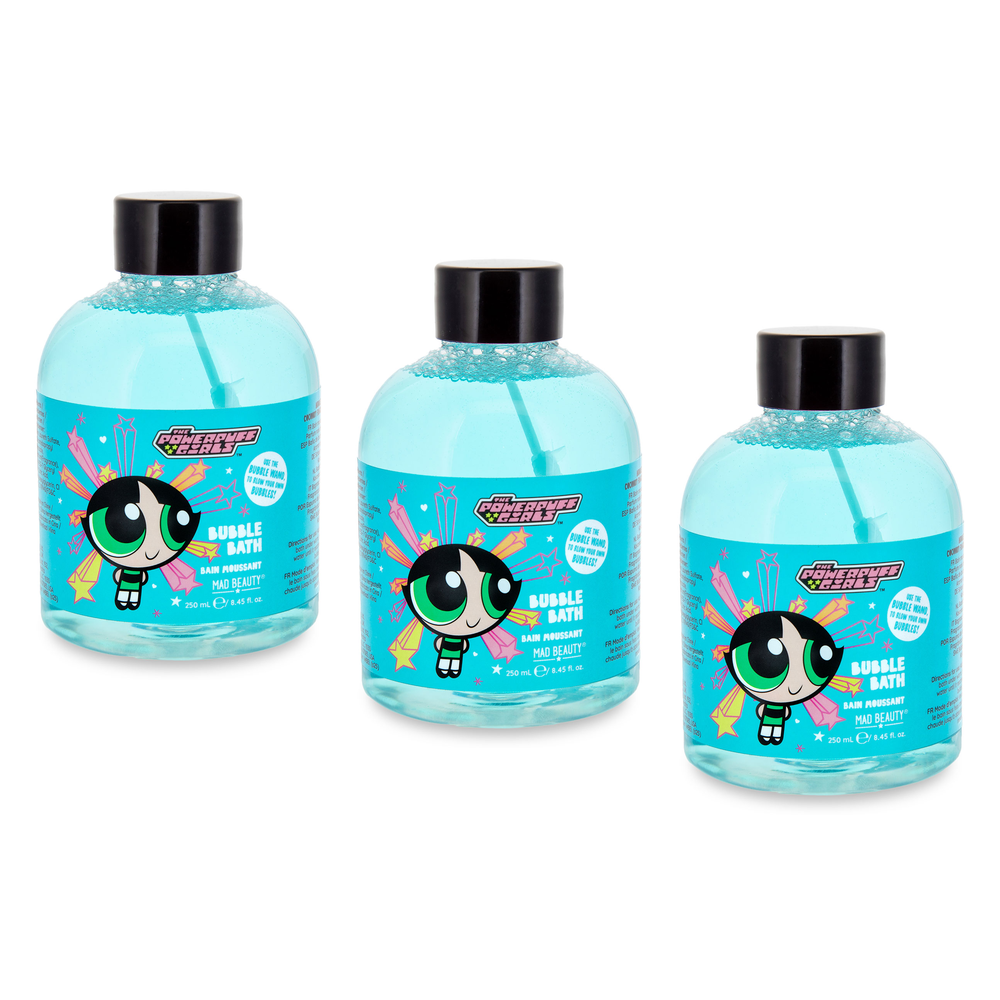 Warner Bros Powerpuff Girls Buttercup Bubble Bath 250ml Kids Bath Pack of 3
