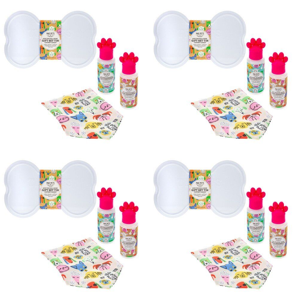 Mad Beauty Mad Pets Give the Dog a Bone Gift Set Tin Bundle of 4
