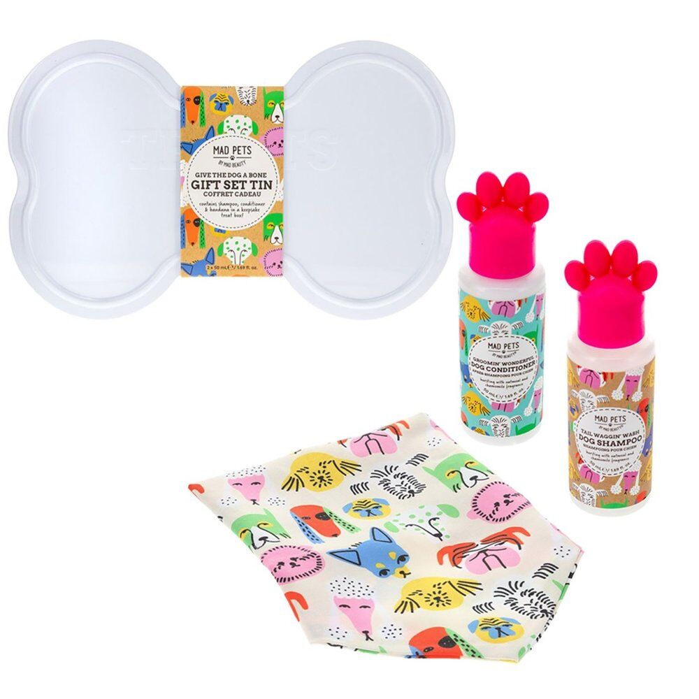 Mad Beauty Mad Pets Give the Dog a Bone Gift Set Tin Bundle of 5