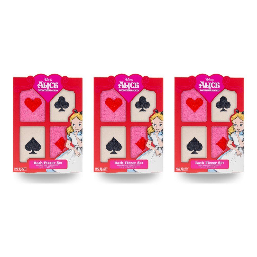 Disney Alice in Wonderland Bath Fizzer Set 4 x 80g Bundle of 3