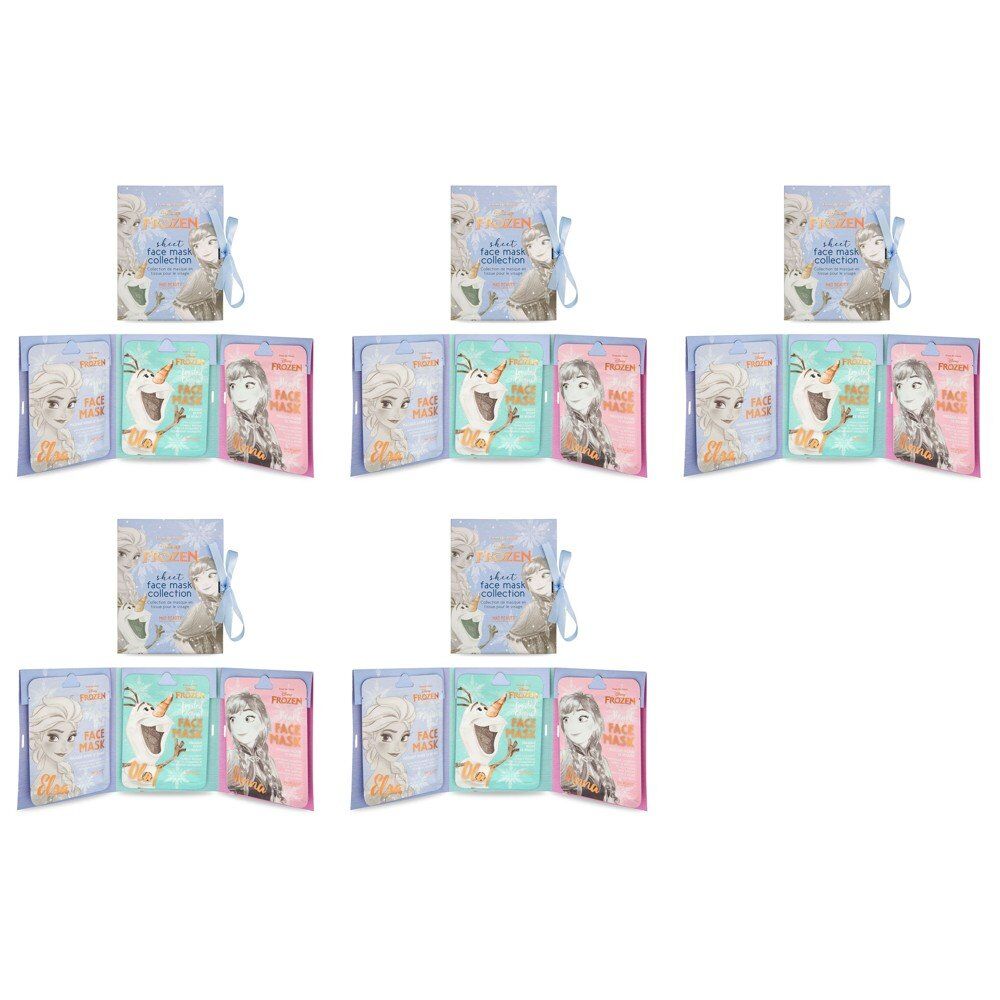 Disney Frozen Sheet Face Mask Collection 3 Pack Elsa Olaf Anna Bundle of 5