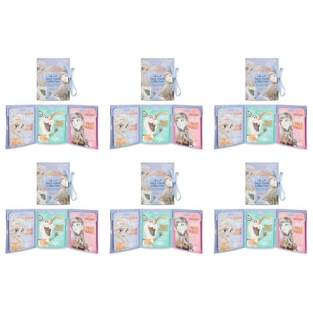 Disney Frozen Sheet Face Mask Collection 3 Pack Elsa Olaf Anna Bundle of 6