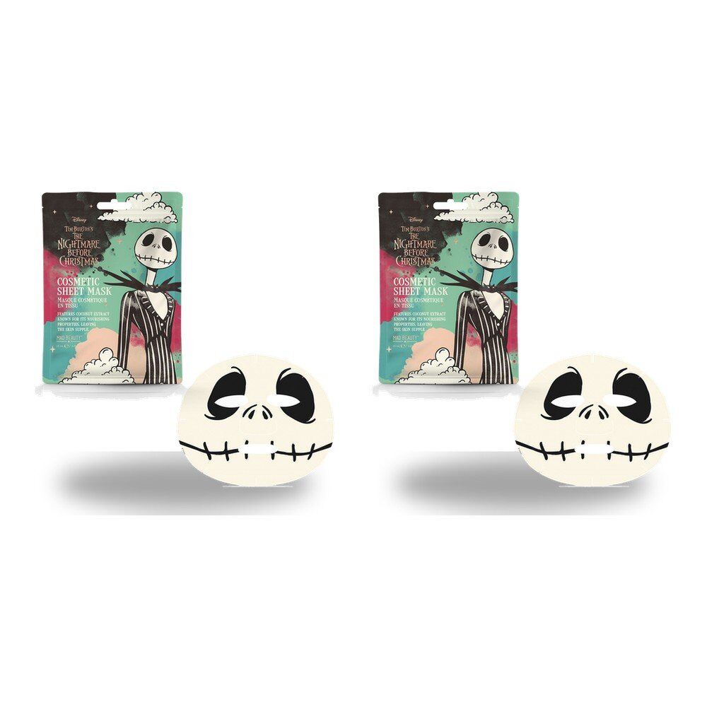 Disney The Nightmare Before Christmas Jack Skellington Sheet Face Mask Counter Display of 12 Bundle of 2