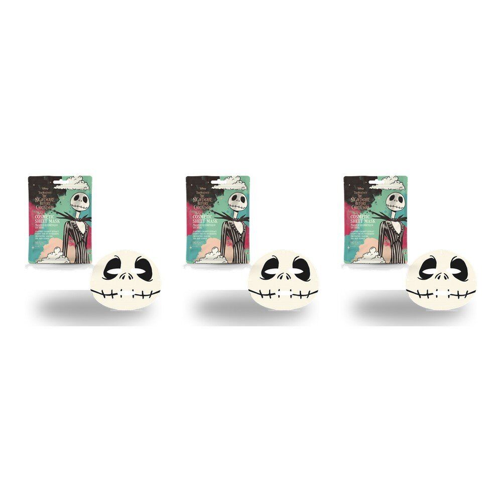 Disney The Nightmare Before Christmas Jack Skellington Sheet Face Mask Counter Display of 12 Bundle of 3