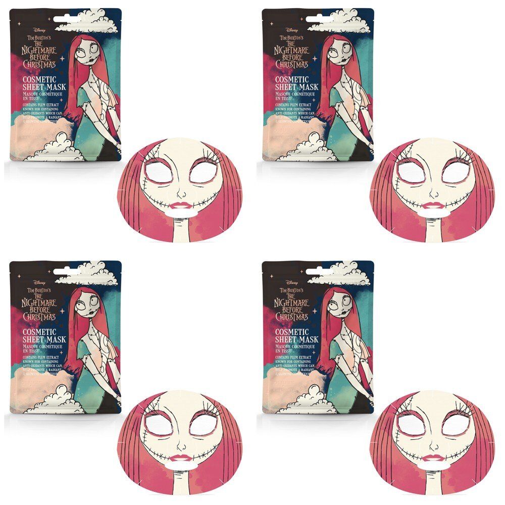 Disney The Nightmare Before Christmas Sally Sheet Face Mask Counter Display of 12 Bundle of 4