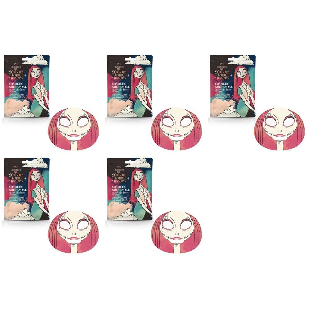 Disney The Nightmare Before Christmas Sally Sheet Face Mask Counter Display of 12 Bundle of 5