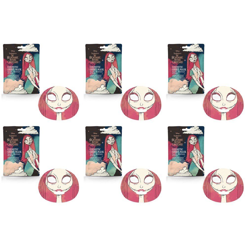 Disney The Nightmare Before Christmas Sally Sheet Face Mask Counter Display of 12 Bundle of 6