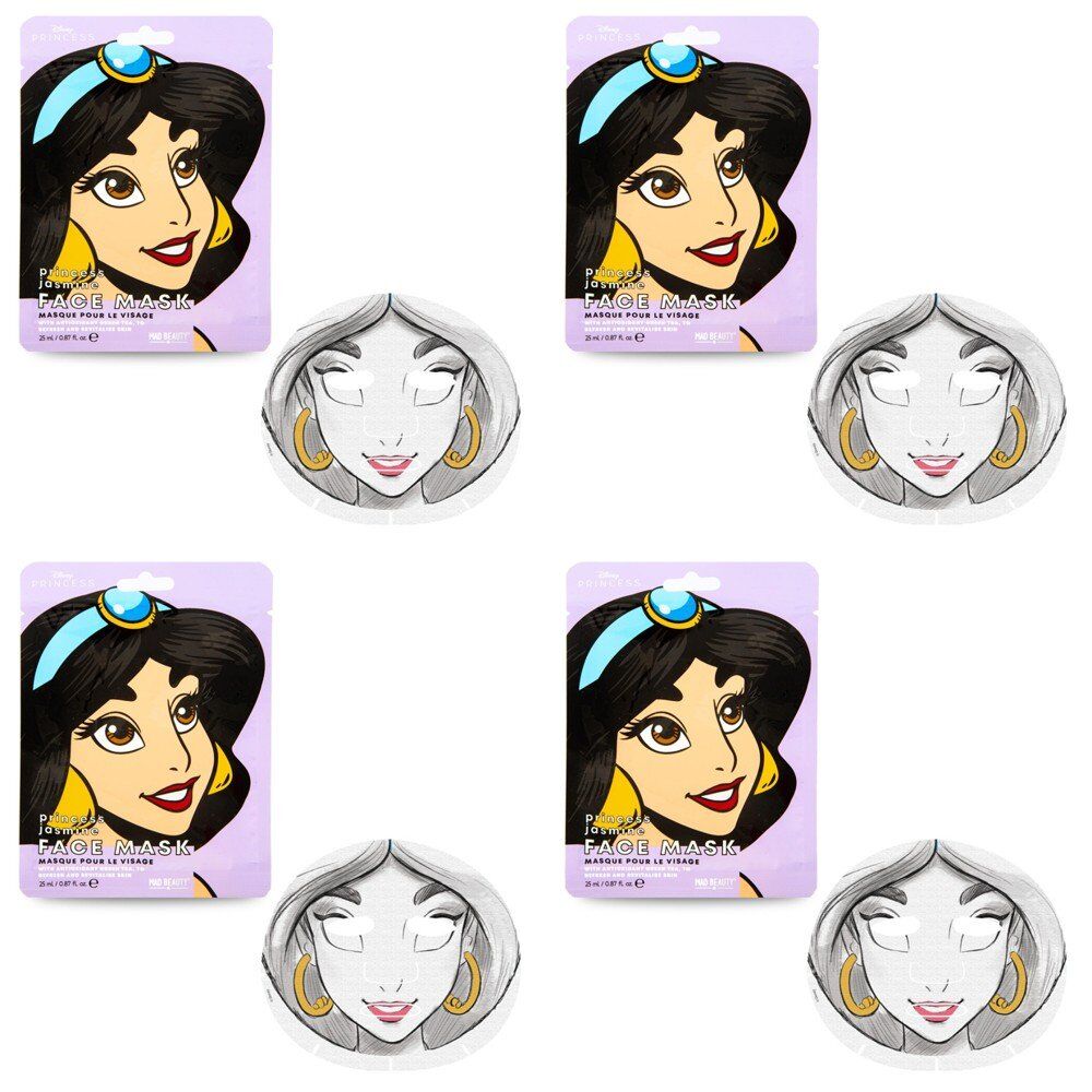 Disney Princess Jasmine Face Mask 25mL Counter Display of 12 Bundle of 4