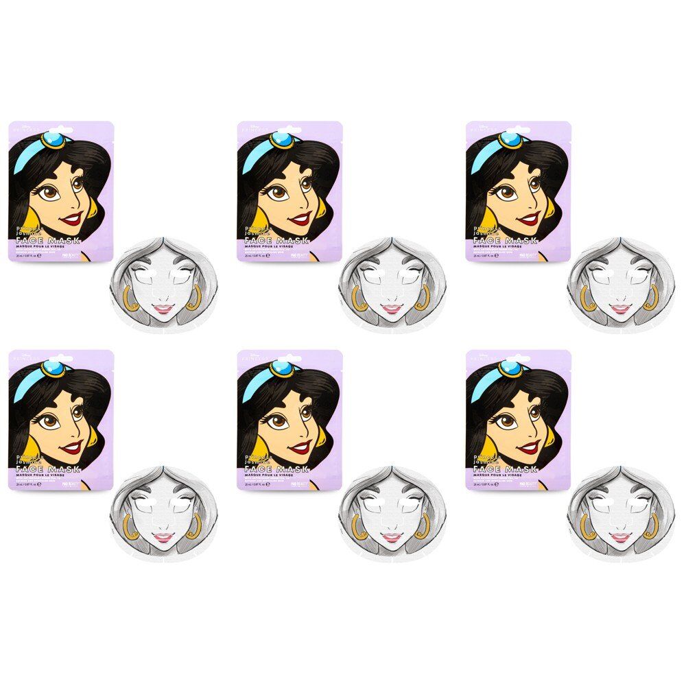 Disney Princess Jasmine Face Mask 25mL Counter Display of 12 Bundle of 6