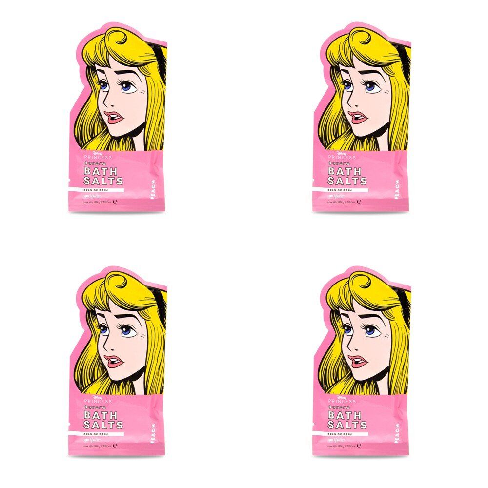 Disney Princess Aurora Bath Salts Peach 80g Pack of 4