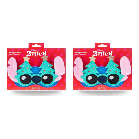 Disney Stitch at Christmas Plush Sleep Mask with Christmas Trees Pack of 2