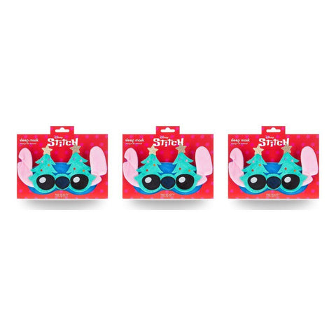 Disney Stitch at Christmas Plush Sleep Mask with Christmas Trees Pack of 3