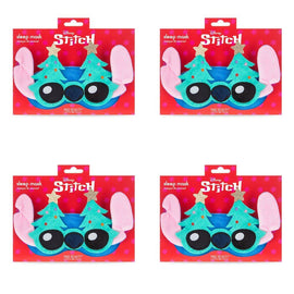 Disney Stitch at Christmas Plush Sleep Mask with Christmas Trees Pack of 4