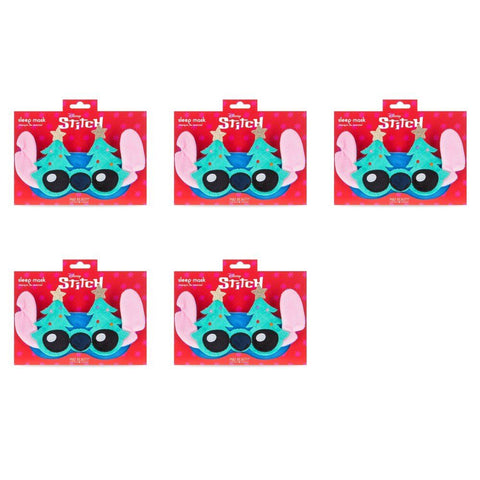 Disney Stitch at Christmas Plush Sleep Mask with Christmas Trees Pack of 5