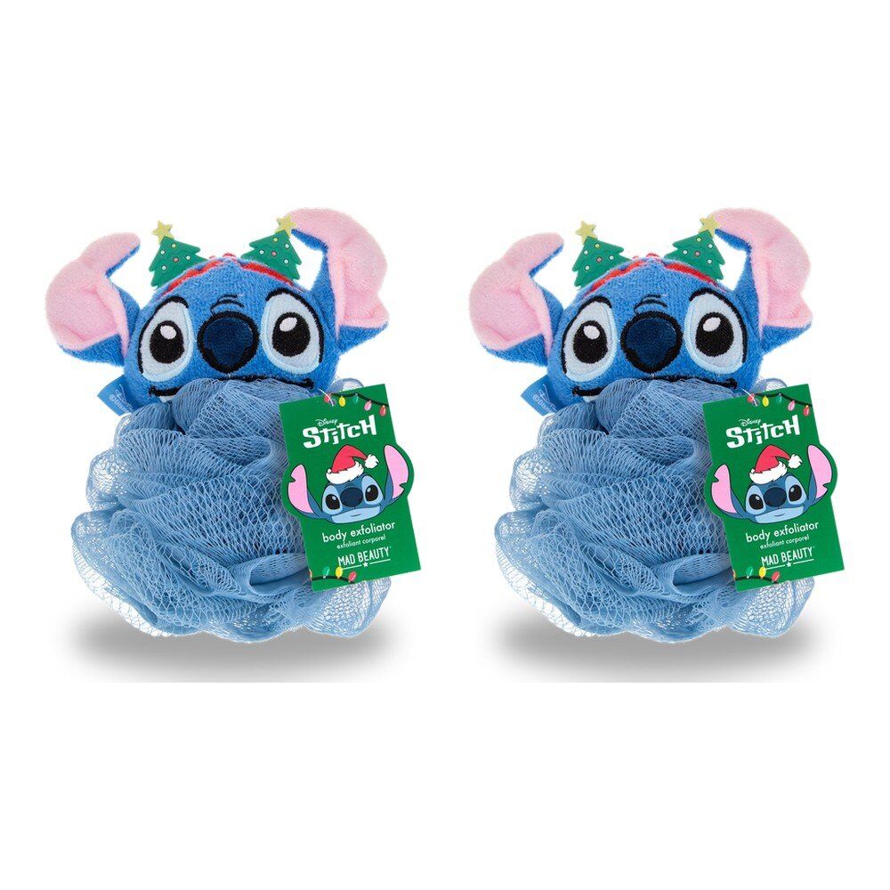 Disney Stitch Stitch-mas Body Exfoliator Puff with Christmas Tree Headband Pack of 2