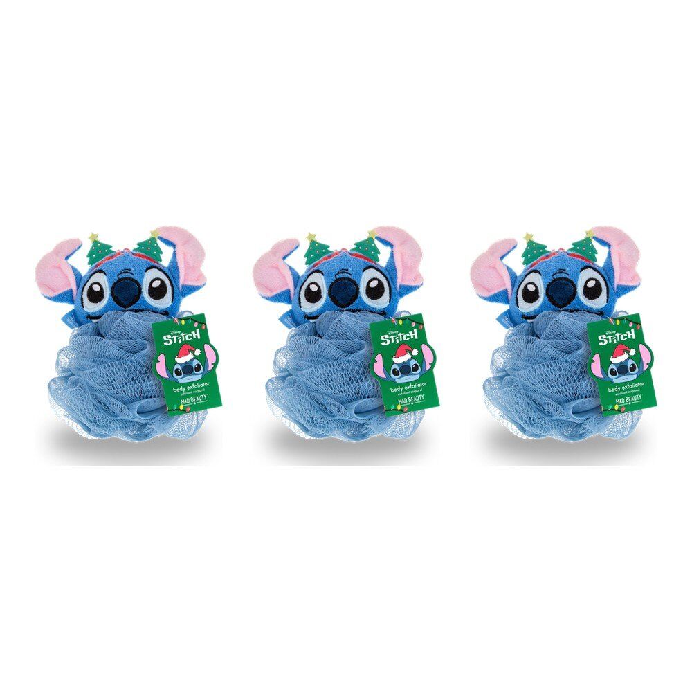 Disney Stitch Stitch-mas Body Exfoliator Puff with Christmas Tree Headband Pack of 3