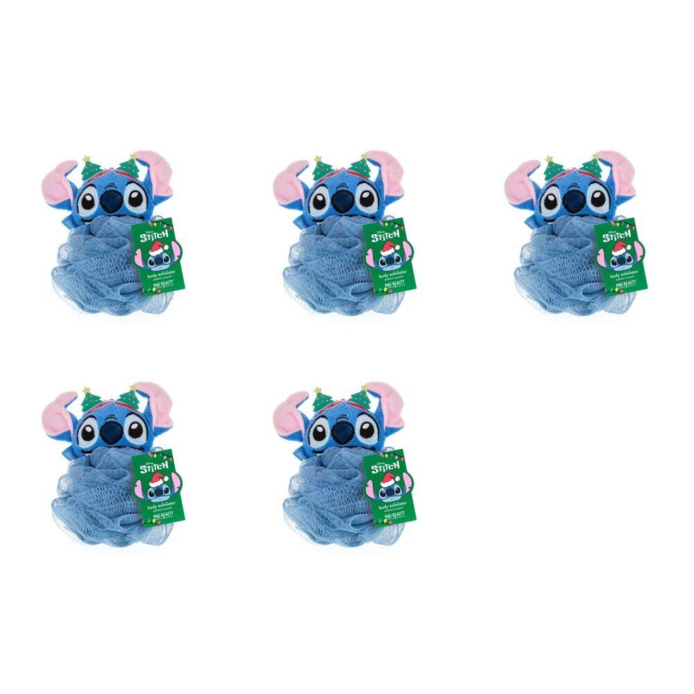 Disney Stitch Stitch-mas Body Exfoliator Puff with Christmas Tree Headband Pack of 5