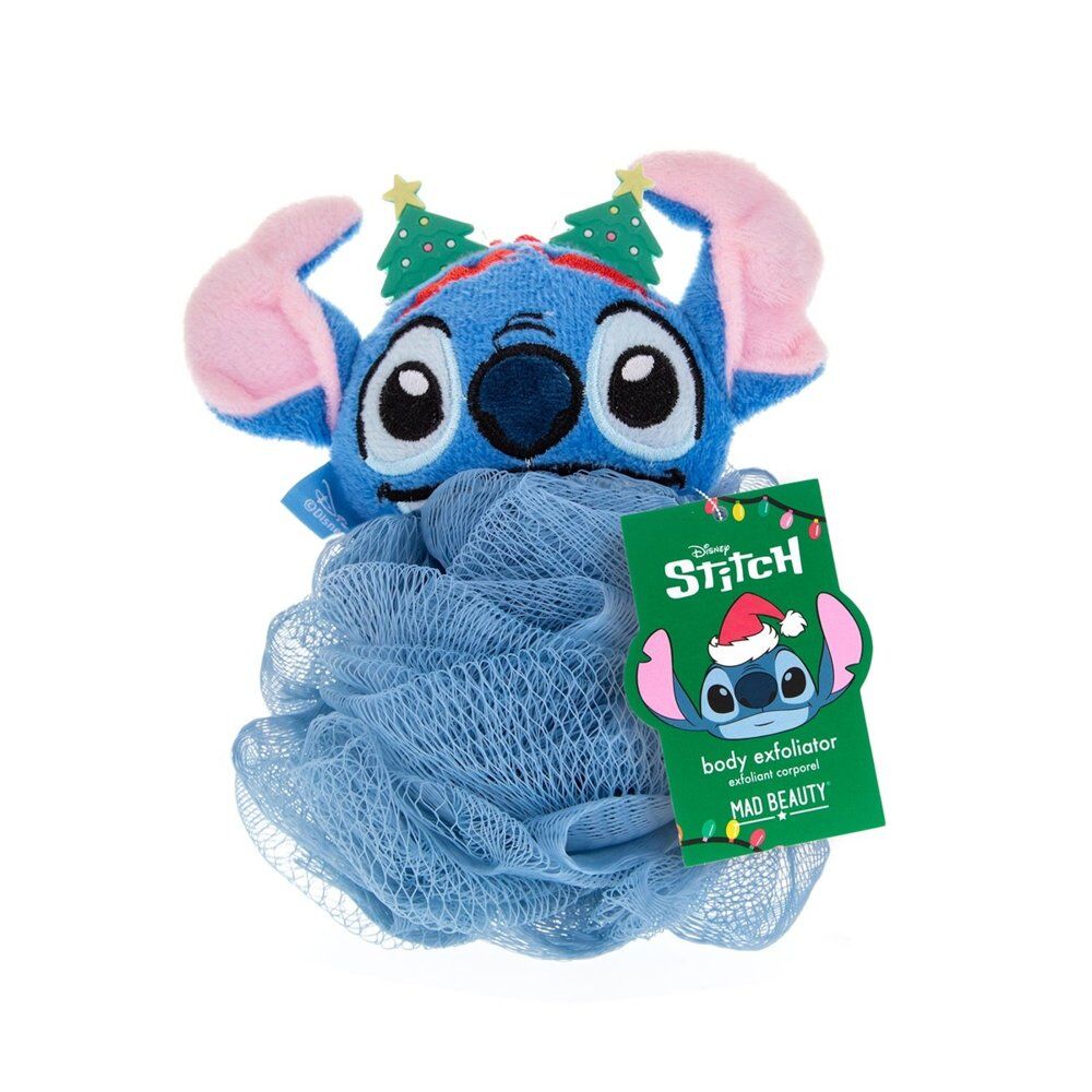 Disney Stitch Stitch-mas Body Exfoliator Puff with Christmas Tree Headband Pack of 6