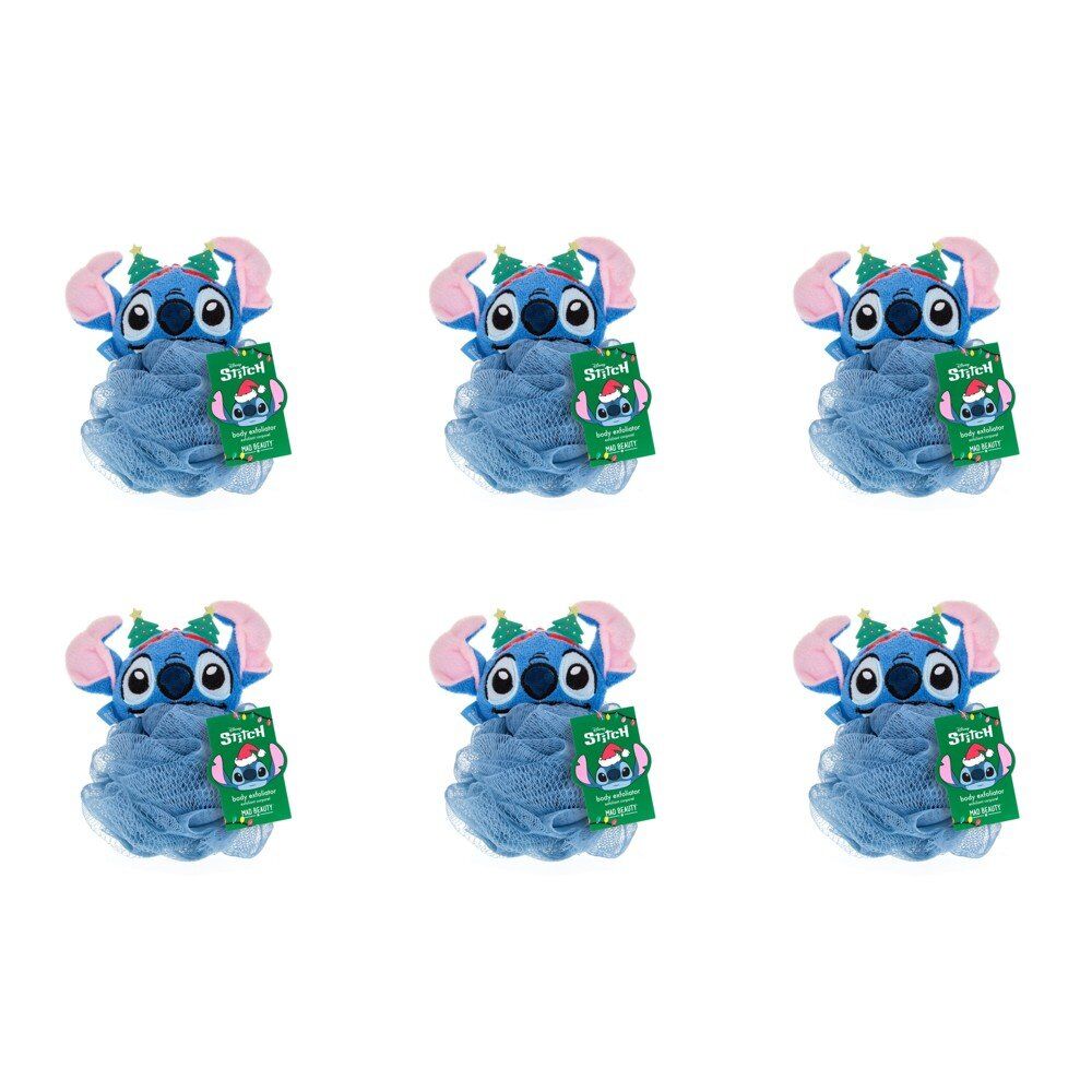 Disney Stitch Stitch-mas Body Exfoliator Puff with Christmas Tree Headband Pack of 6