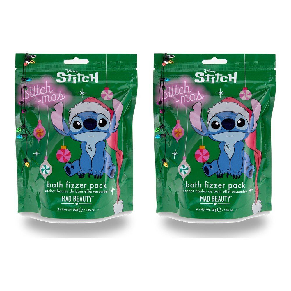Disney Stitch Stitch-mas Bath Fizzer Pack 6 x 30g Bundle of 2