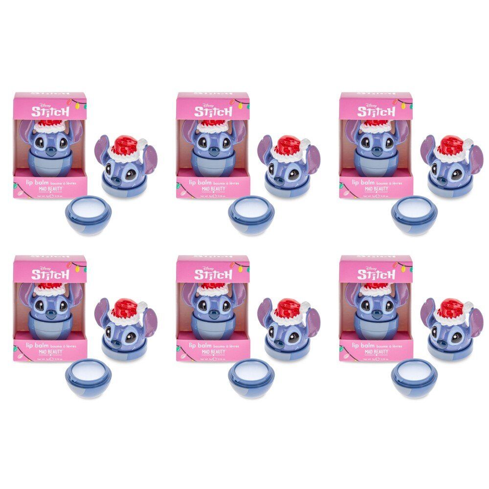 Disney Stitch Stitch-mas Santa Hat Lip Balm Pot 5g Pack of 6