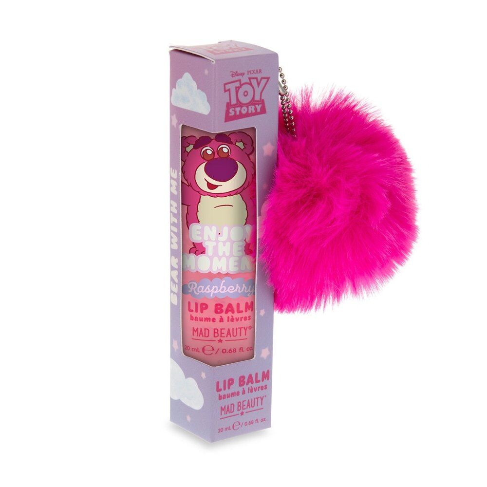 Disney Pixar Toy Story Lotso Raspberry Lip Balm 20mL with Pom Pom Charm Pack of 4