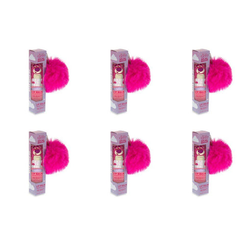 Disney Pixar Toy Story Lotso Raspberry Lip Balm 20mL with Pom Pom Charm Pack of 6