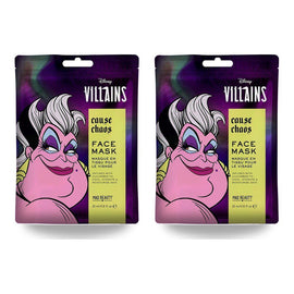 Disney Villains Ursula Cause Chaos Sheet Face Mask Counter Display of 12 Bundle of 2