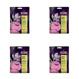 Disney Villains Ursula Cause Chaos Sheet Face Mask Counter Display of 12 Bundle of 4