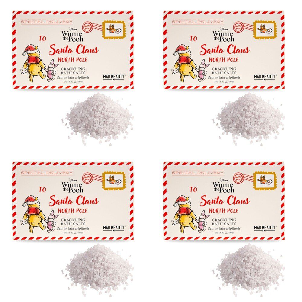 Disney Winnie the Pooh Letter to Santa Crackling Bath Salts 4 x 25g Pack of 4