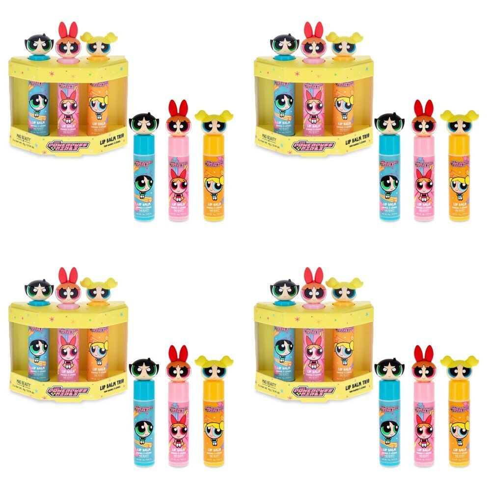 Warner Bros The Powerpuff Girls Lip Balm Trio 3 x 4g Bundle of 4