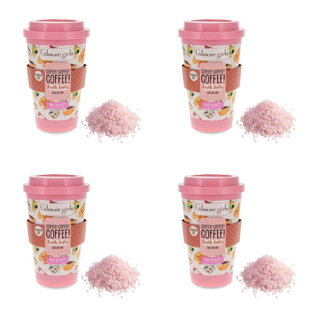 Warner Bros Gilmore Girls Coffee! Coffee! Coffee! Bath Salts 400g in Reusable Cup Pack of 4