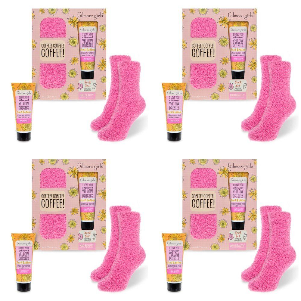 Warner Bros Gilmore Girls Sock Set with Foot Lotion 100mL Bundle of 4