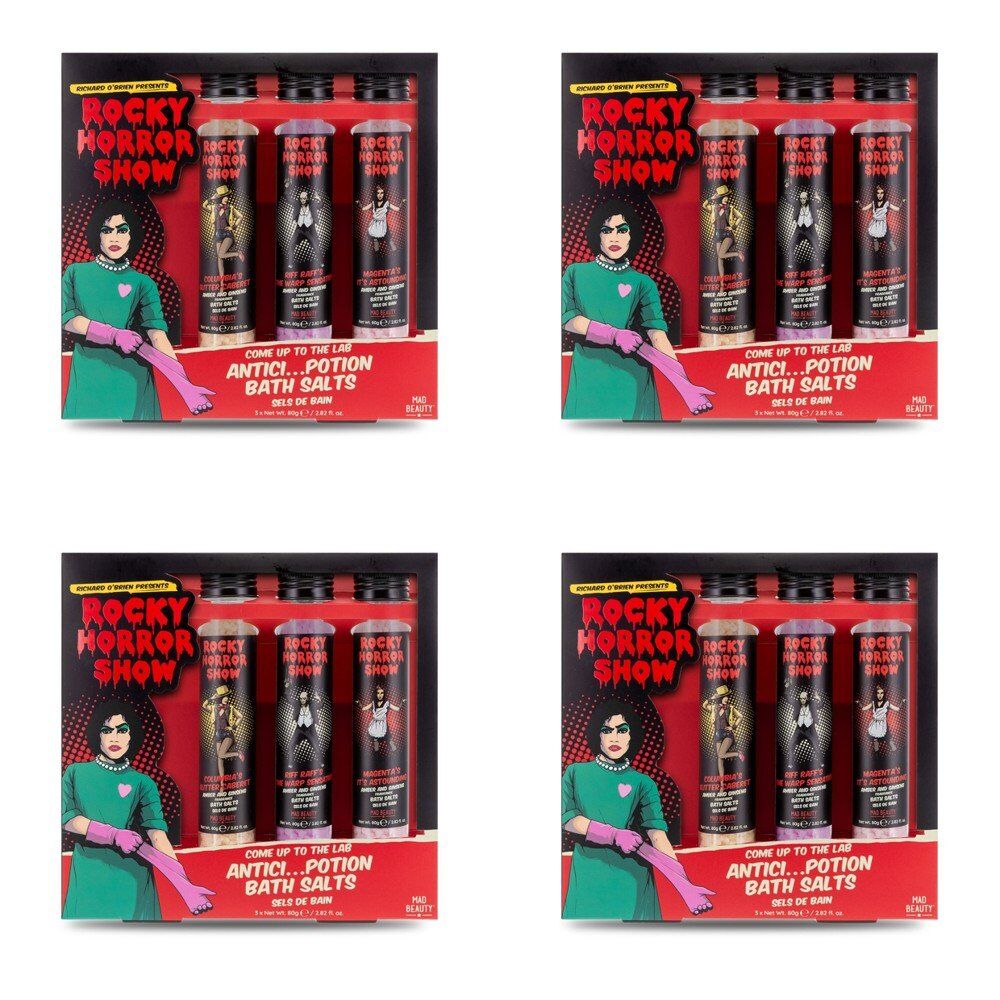 Mad Beauty Rocky Horror Show Bath Salts Trio 3 x 80g Amber and Ginseng Bundle of 4