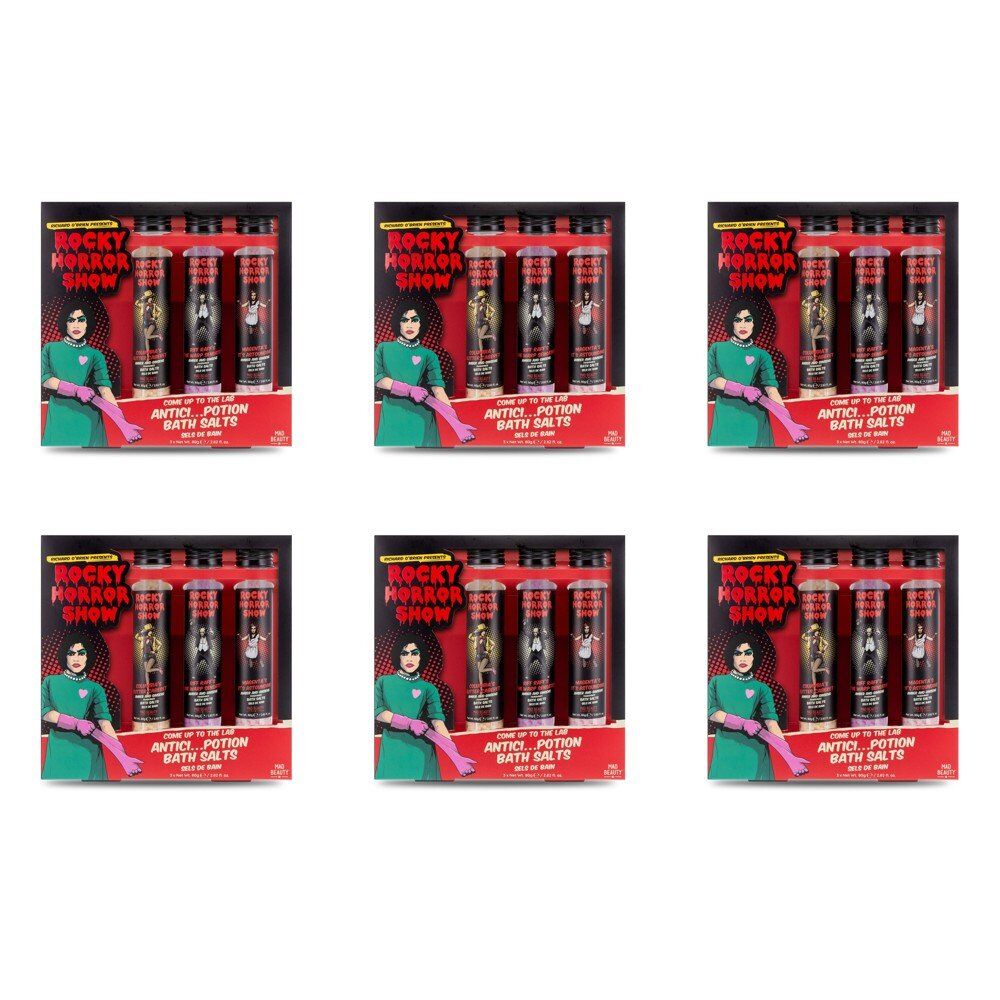 Mad Beauty Rocky Horror Show Bath Salts Trio 3 x 80g Amber and Ginseng Bundle of 6
