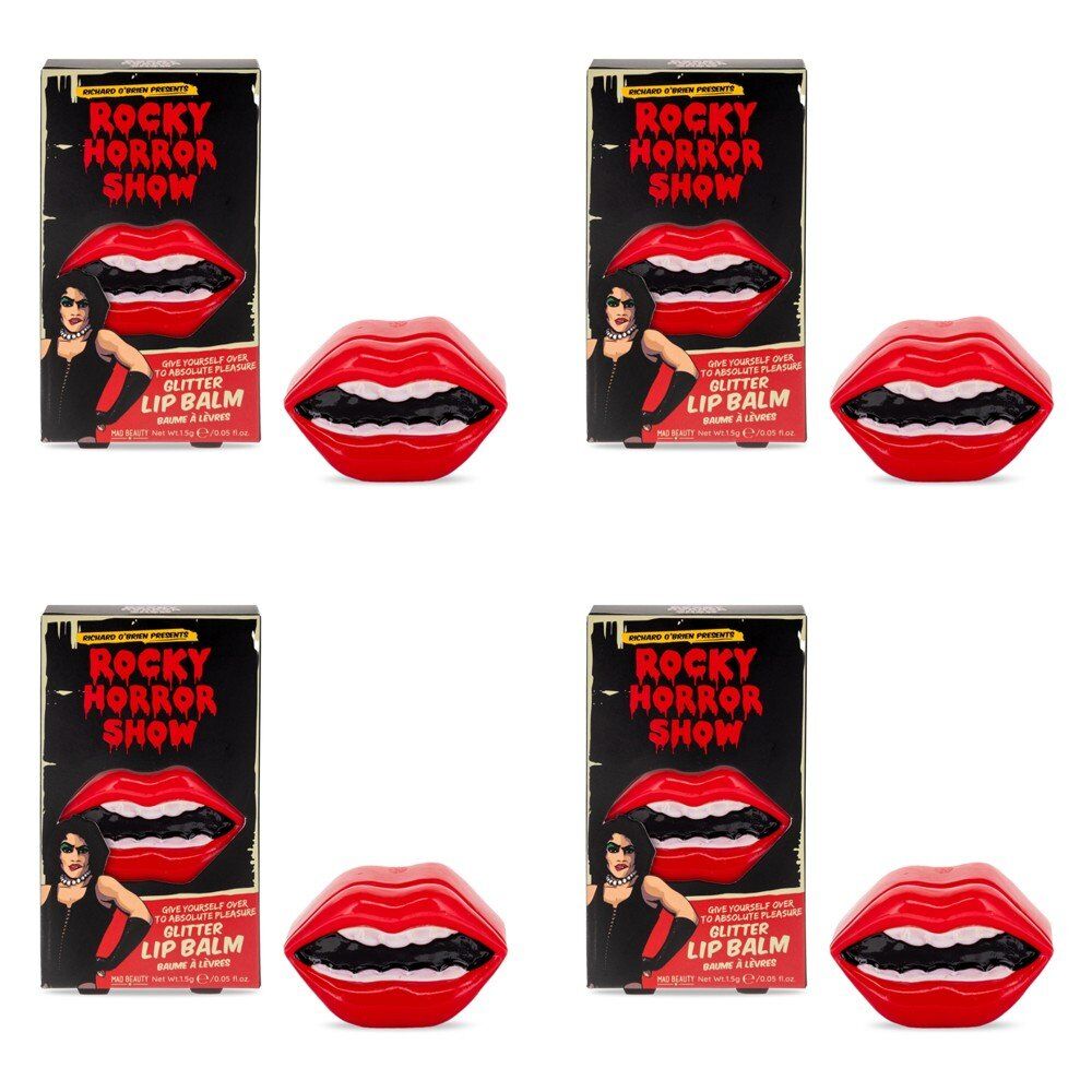 Mad Beauty Rocky Horror Show Glitter Lip Balm Lips Pot 1.5g Pack of 4