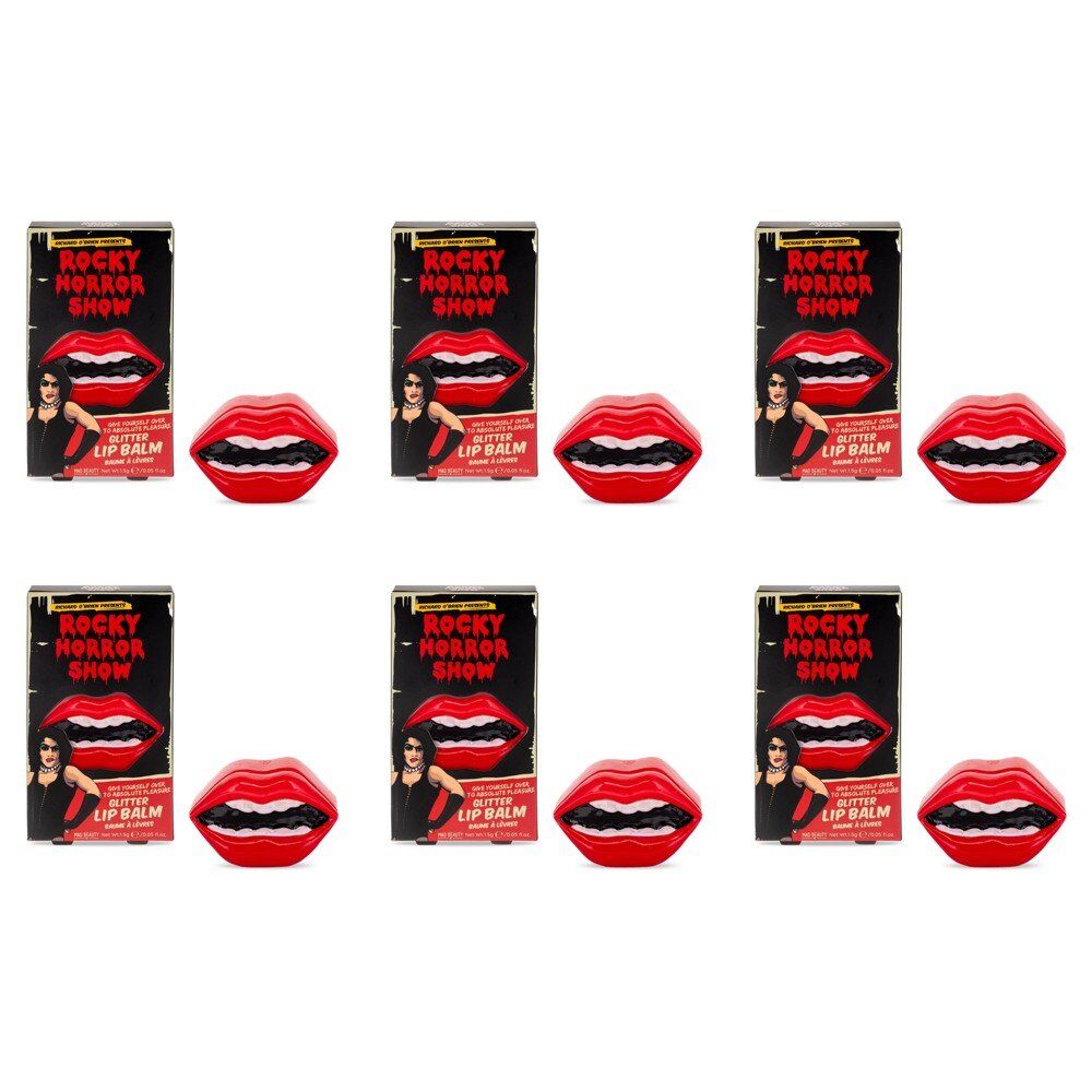 Mad Beauty Rocky Horror Show Glitter Lip Balm Lips Pot 1.5g Pack of 6
