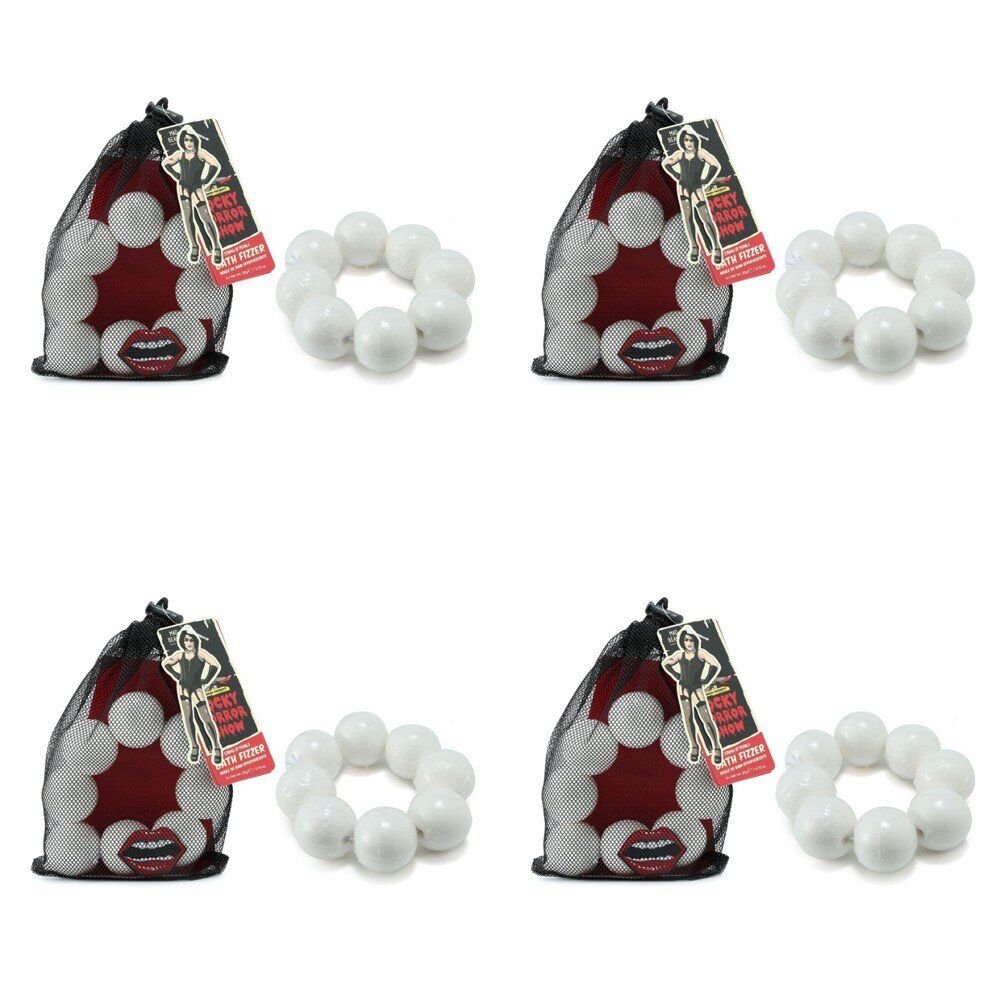 Mad Beauty Rocky Horror Show String of Pearls Bath Fizzers 8 x 20g Pack of 4