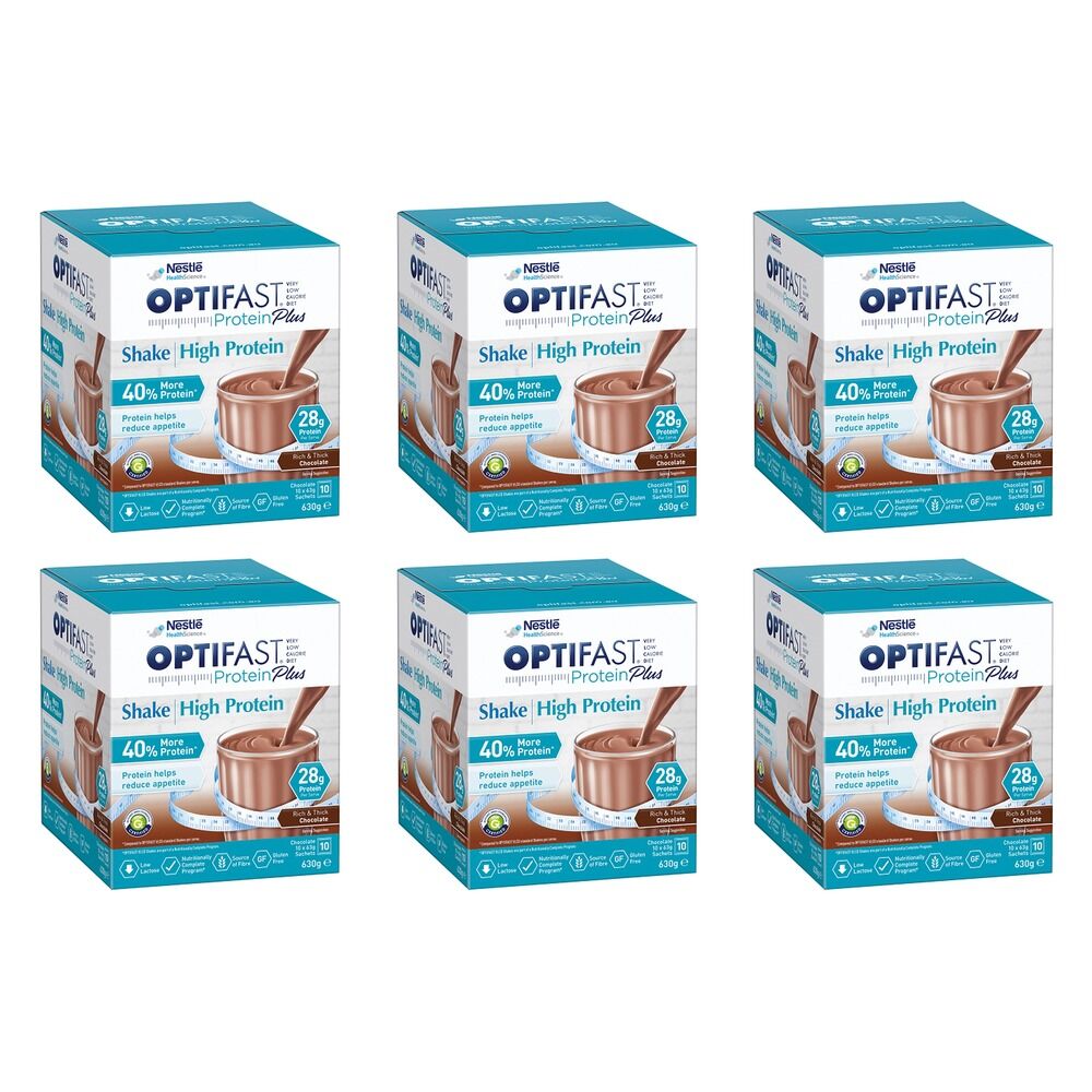 Optifast VLCD Protein Plus Shake Chocolate 10 x 63g Pack of 6