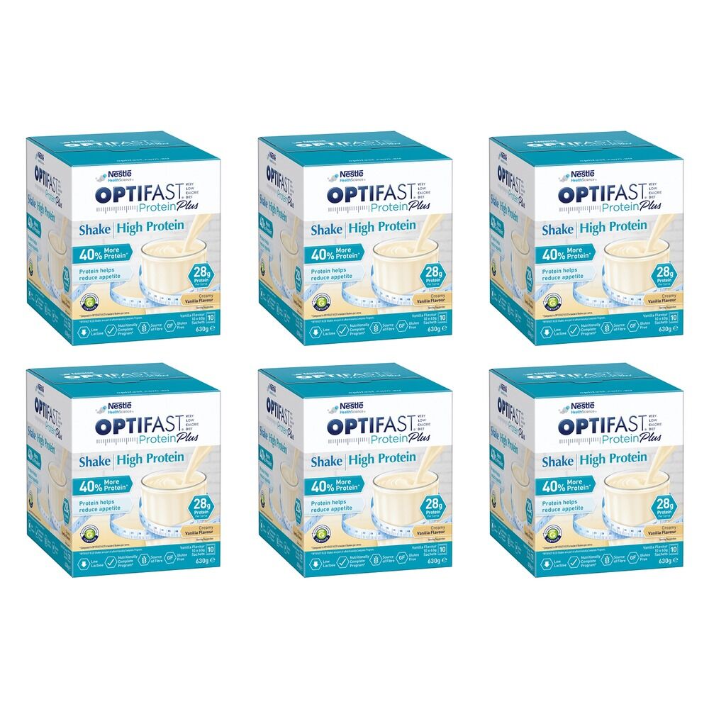 Optifast VLCD Protein Plus Shake Vanilla 10 x 63g Pack of 6