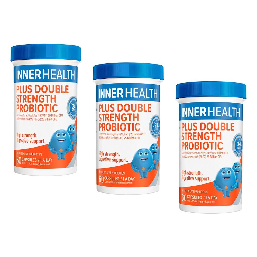 Inner Health Plus Double Strength Probiotic 60 Capsules Pack of 3