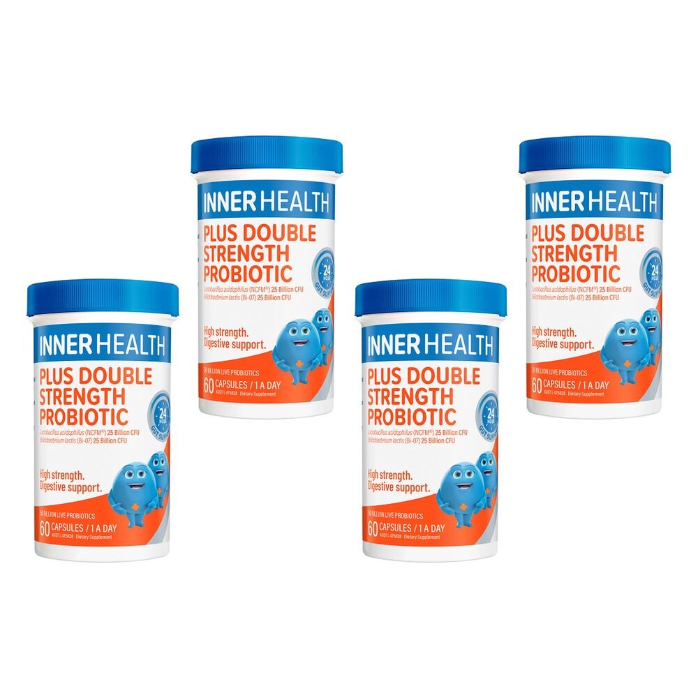 Inner Health Plus Double Strength Probiotic 60 Capsules Pack of 4