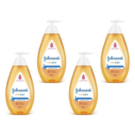 Johnson's Baby 3-in-1 Shampoo, Conditioner & Wash 500mL Pack of 4