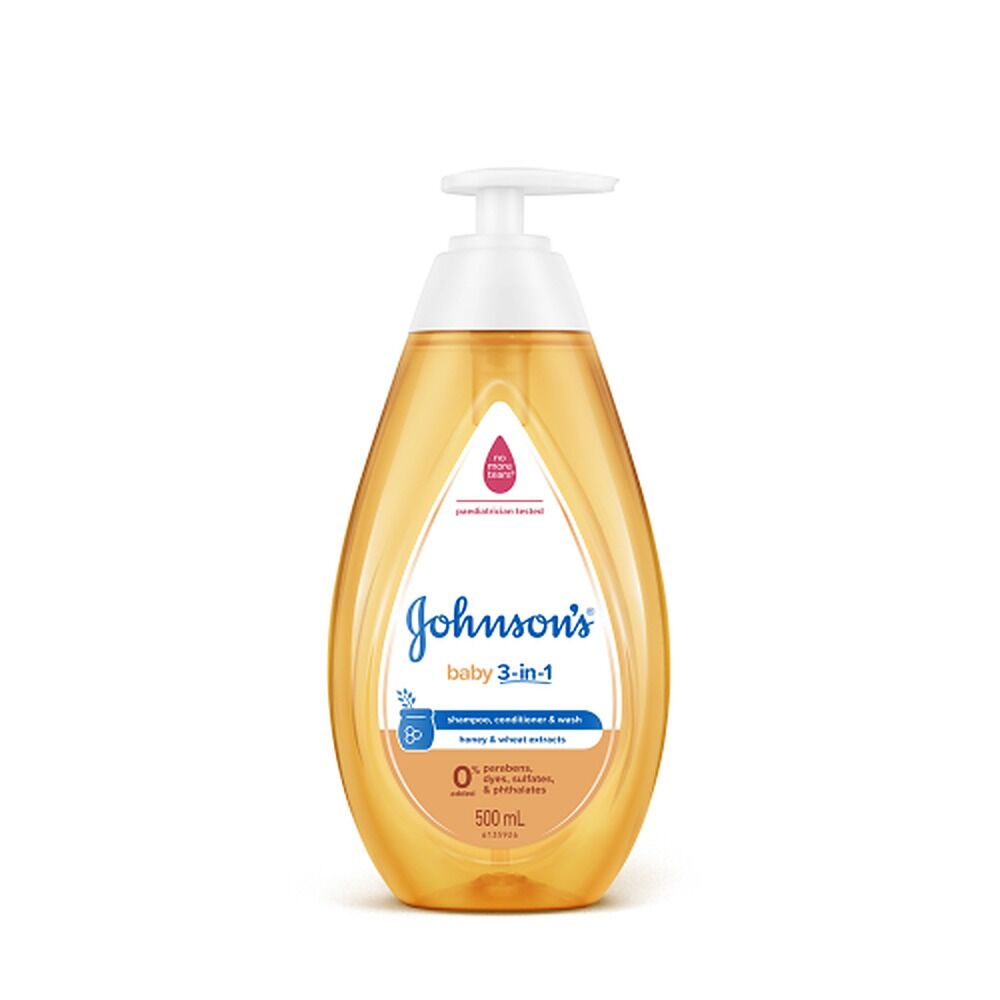 Johnson's Baby 3-in-1 Shampoo, Conditioner & Wash 500mL