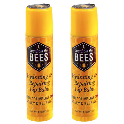 A Buzz From The Bees Lip Balm 4.5g Jarrah Honey Beeswax Natural Australian Made 2 Pack