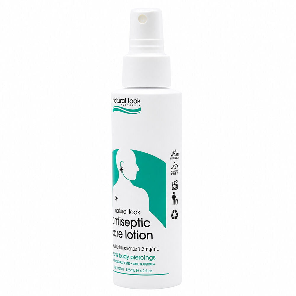 Natural Look Antiseptic Lotion 125ml For Ear & Body Piercings AU Made