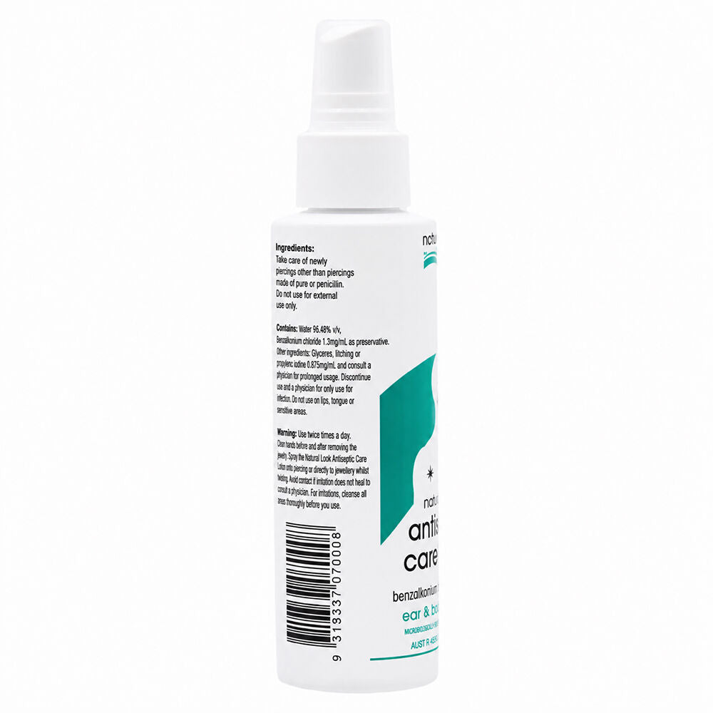 Natural Look Antiseptic Lotion 125ml For Ear & Body Piercings AU Made