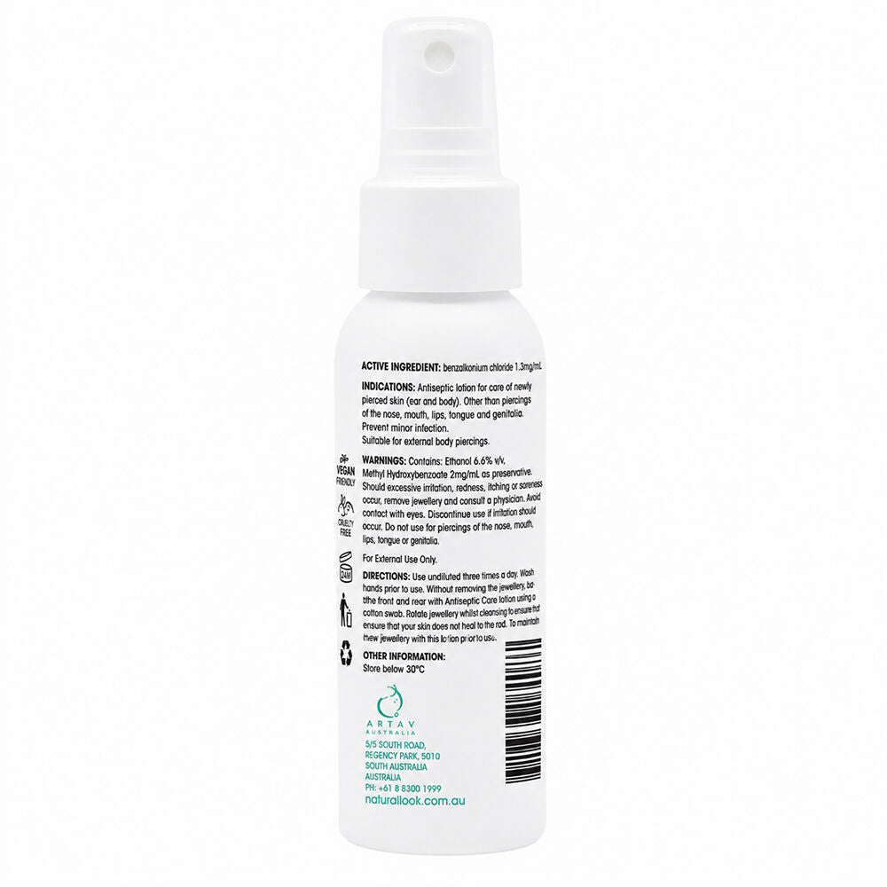 Natural Look Antiseptic Lotion 60ml Piercing Aftercare Spray AU Made