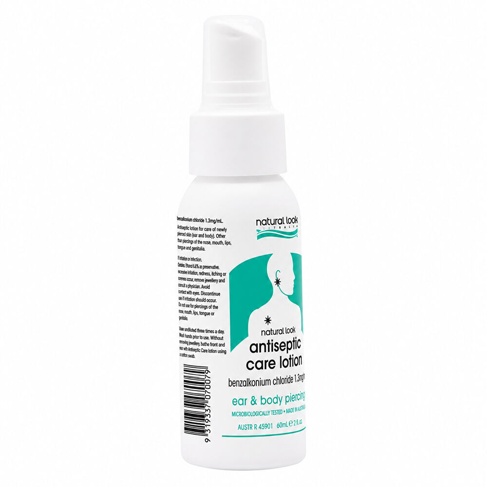 Natural Look Antiseptic Lotion 60ml Piercing Aftercare Spray AU Made